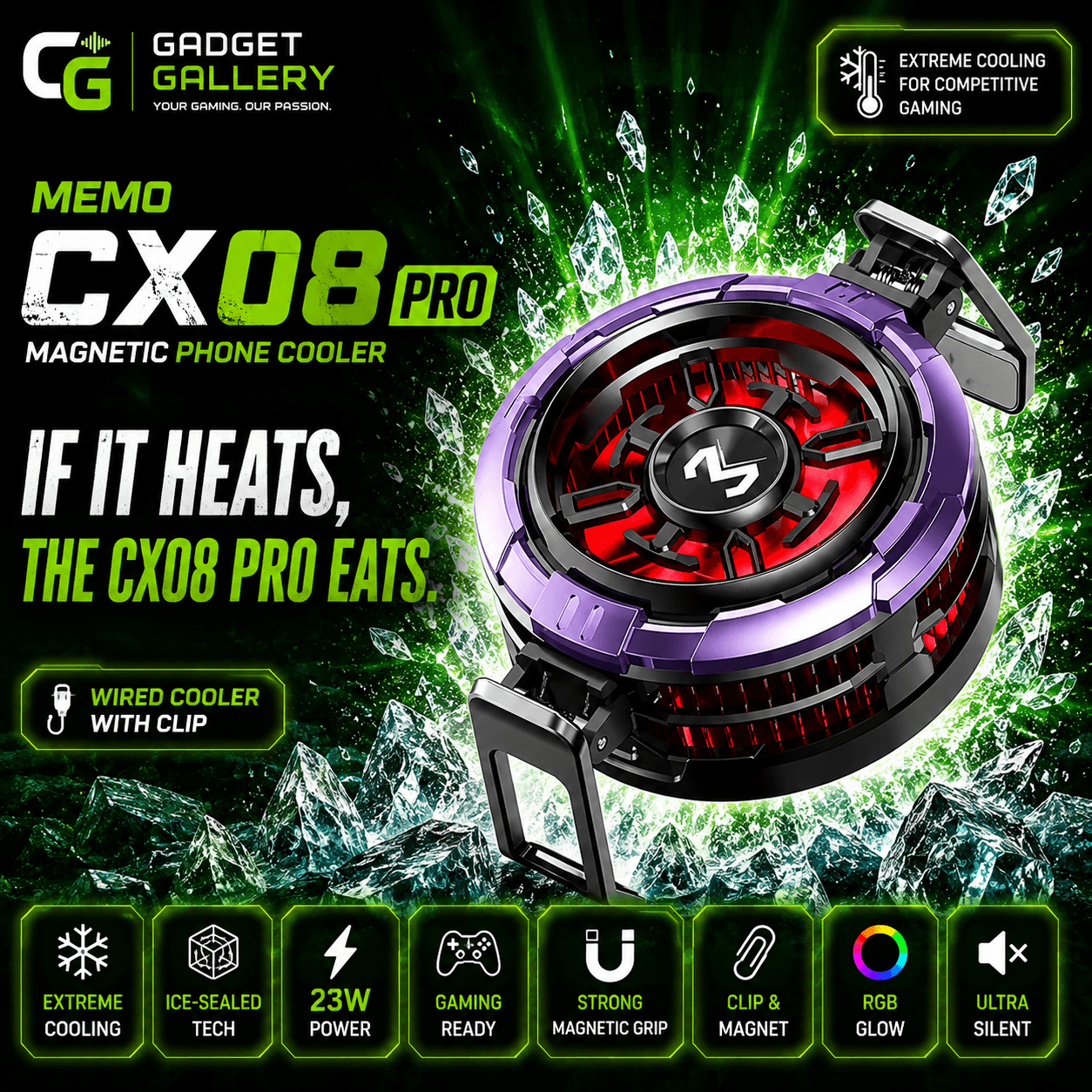 MEMO CX08 PRO Magnetic Freezing Mobile Phone Cooler