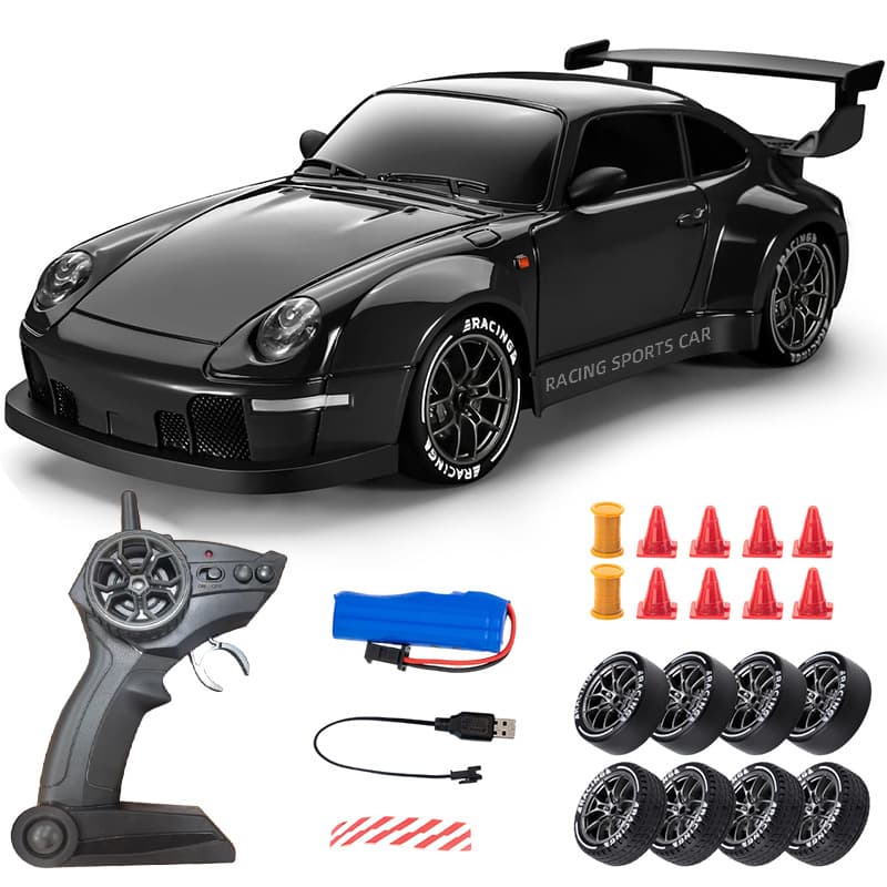 Porsche 993 RC Drift Car With Tires & Traffic Cones